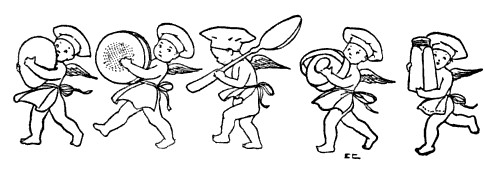 little cupids dressed as chefs