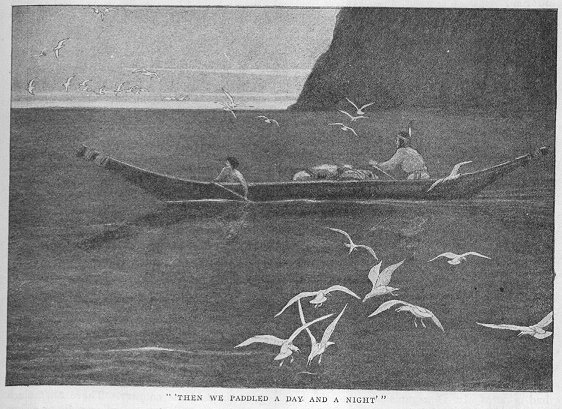 two men in a canoe