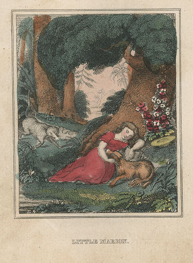 a girl and a dog sleep in the woods
