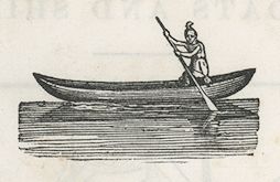 a man paddles a canoe