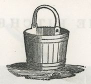 a wooden bucket