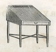 a desk with a slanted top