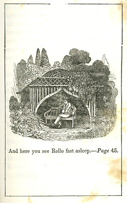a boy sleeps in a gazebo