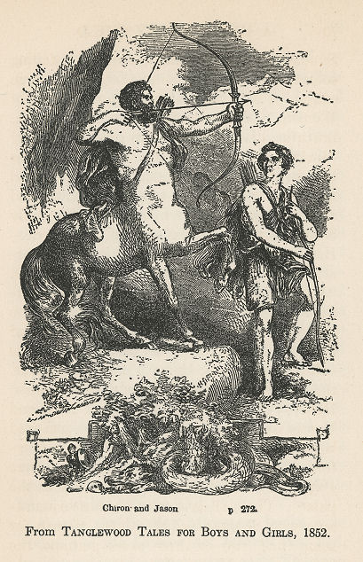 a centaur and a Greek youth
