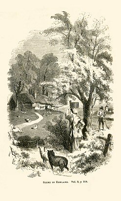 milkmaid, sheep, cottage