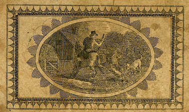 two dogs and a man on horseback