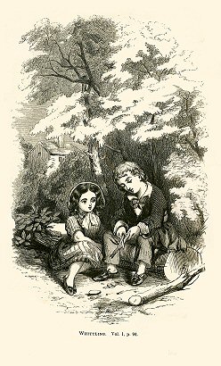 a boy whittles for a girl