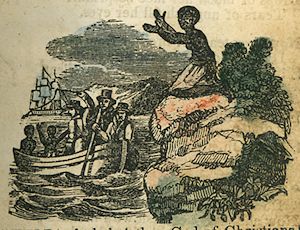 a woman kneels on shore