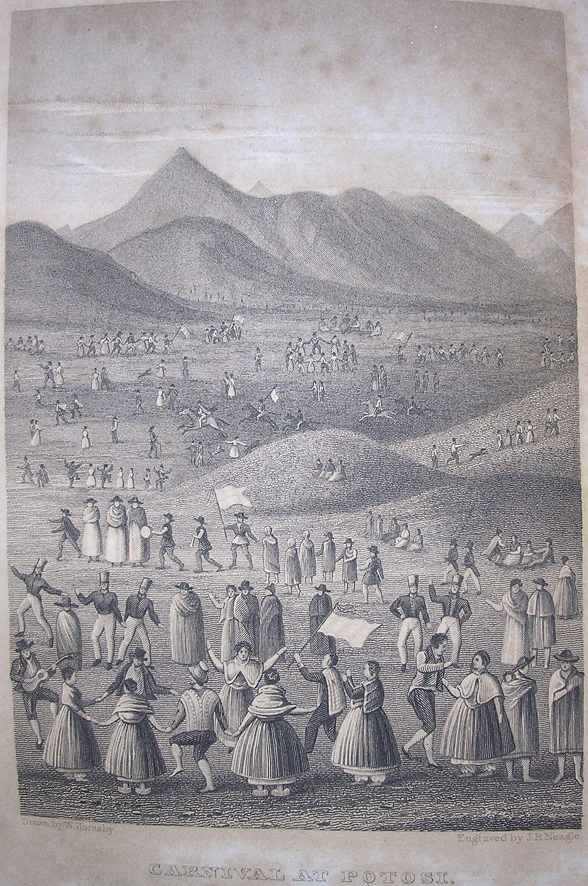 Spanish people dance in a hilly landscape